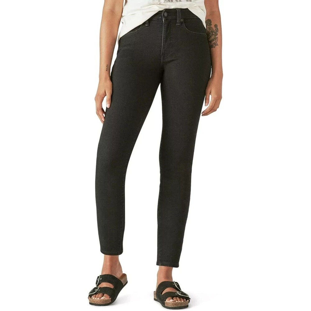 NEW Lucky Brand Women's High Rise Curvy Skinny Ankle Jeans Size 4 / 27 Black